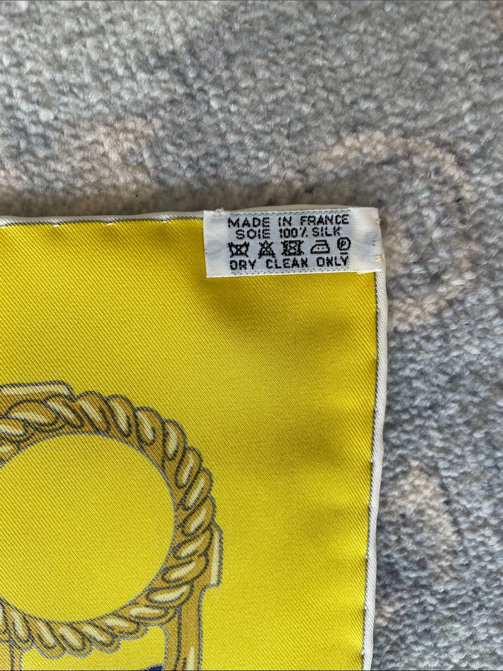Hermes Yellow Blue White 'Cuiveries' Silk Scarf - Picture 4 of 5
